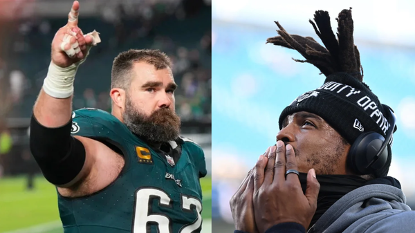 Jason Kelce and Cam Newton