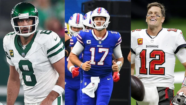 Aaron Rodgers, Josh Allen, and Tom Brady