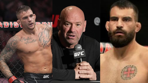 Dustin Poirier, Dana White, Benoit Saint-Denis