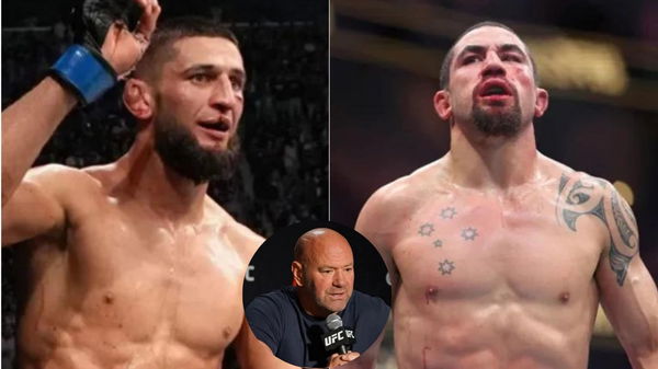 Khamzat Chimaev, Dana White and Robert Whittaker