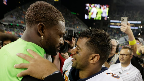 DK Metcalf and Russell Wilson