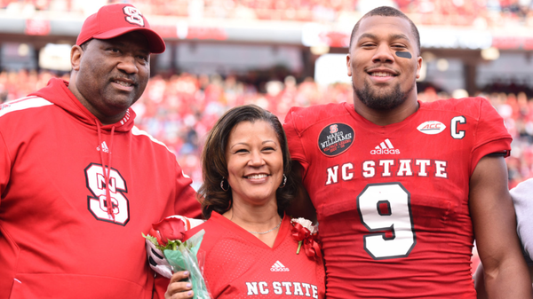 Nick Chubb with his parents