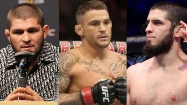 Khabib Nurmagomedov,  Islam Makhachev Dustin Poirier