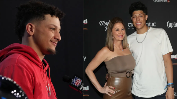 Patrick Mahomes, Randi Mahomes and Jackson Mahomes