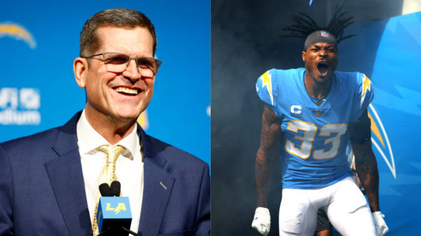 Jim Harbaugh and Derwin James