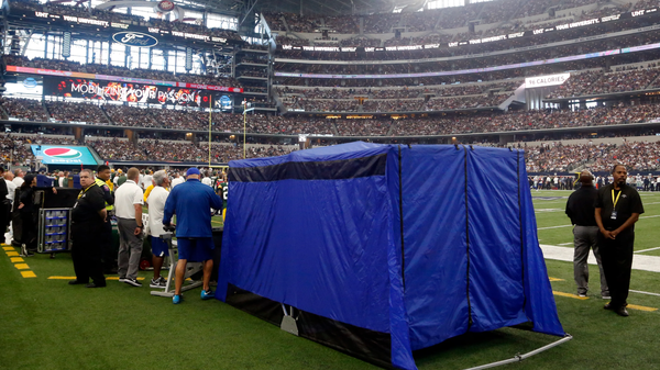 nfl medical blue tent