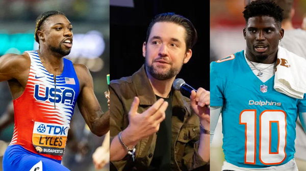 Noah Lyles, Alexis Ohanian, and Tyreek Hill