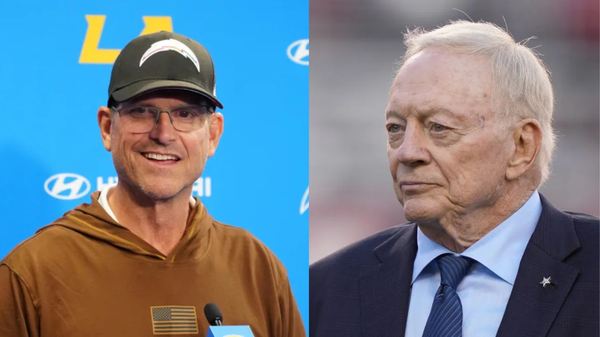 Jim Harbaugh and Jerry Jones