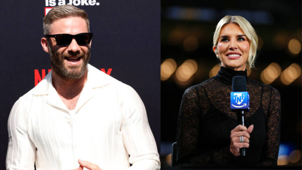 Charissa Thompson and Julian Edelman