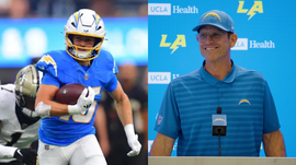 Ladd McConkey and Jim Harbaugh