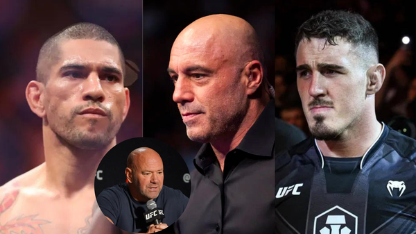 Alex Pereira, Dana White, Joe Rogan, Tom Aspinall