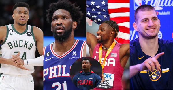 Zion Williamson, Noah Lyles, Giannis Antetokounmpo, Joel Embiid, Nikola Jokic