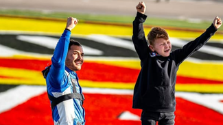 Kyle Larson and Owen Miyata