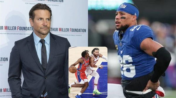 Saquon Barkley, Bradley Cooper, Philadelphia 76ers vs New York Knicks