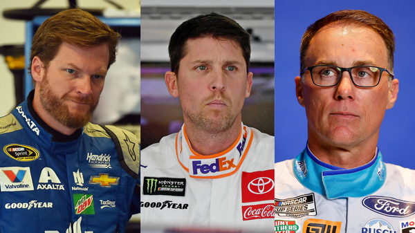 Dale Earnhardt Jr, Denny Hamlin and Kevin Harvick