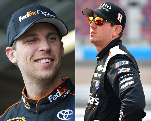 Denny Hamlin and former Joe Gibbs Racing driver Kyle Busch