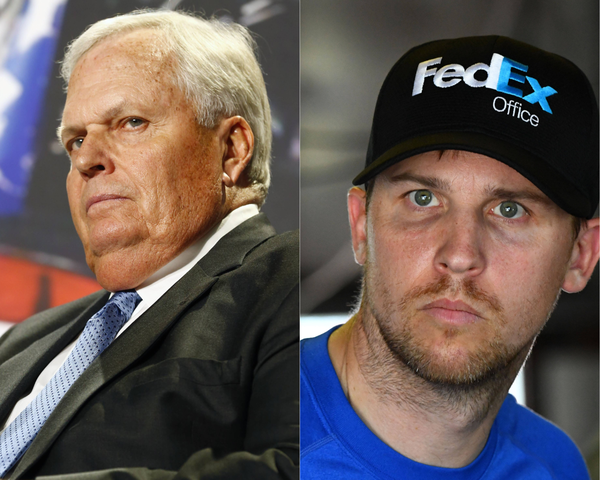 Hendrick Motorsports owner Rick Hendrick and Joe Gibbs Racing driver Denny Hamlin