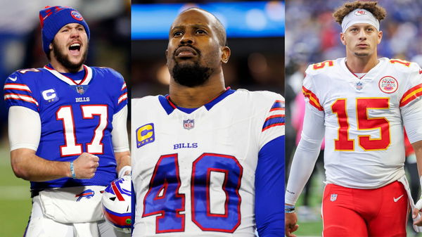 Josh Allen, Von Miller and Patrick Mahomes