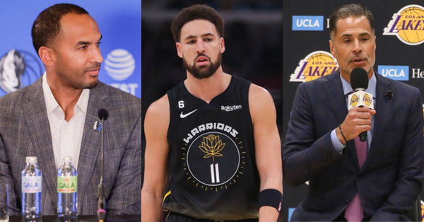 Nico Harrison, Klay Thompson, Rob Pelinka