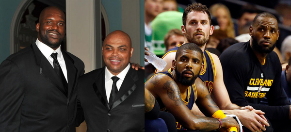 Shaquille O&#8217;Neal, Charles Barkley and LeBron James with Teammates Collage