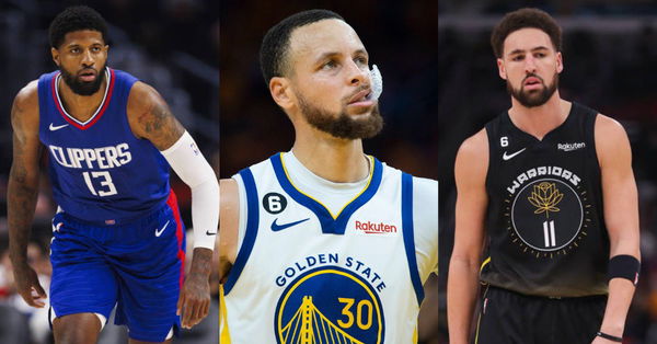 Paul George, Stephen Curry, Klay Thompson