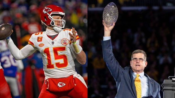 Patrick Mahomes and Jim Harbaugh