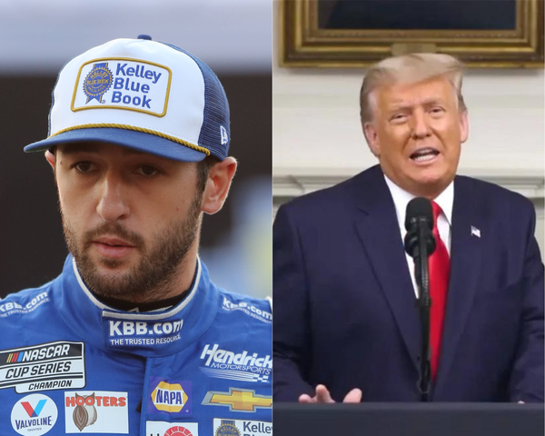 Hendrick Motorsports driver Chase Elliott and Donald Trump