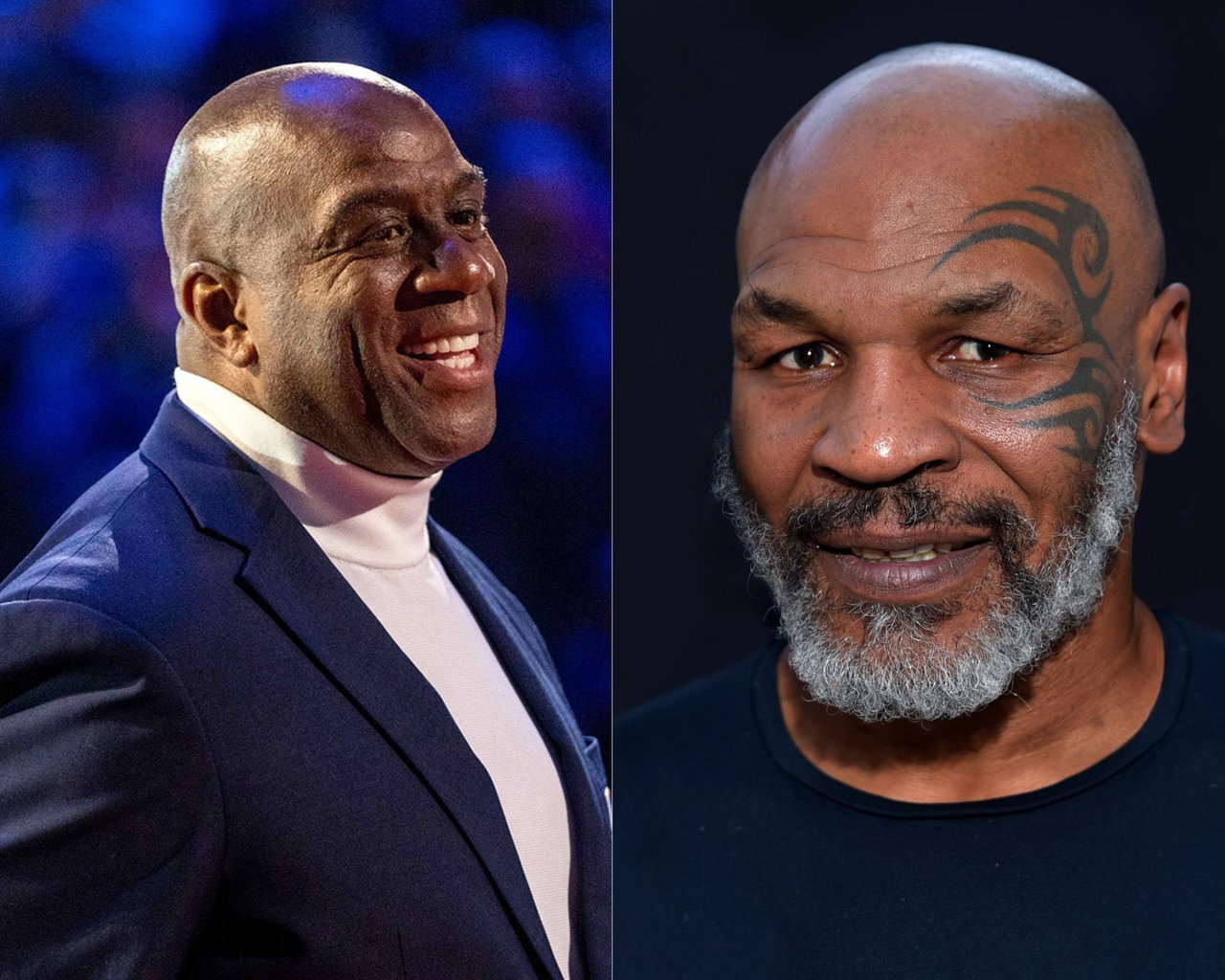 PHOTO: 6’9 Magic Johnson Hugging 5’9 Mike Tyson Over a Decade Before ...