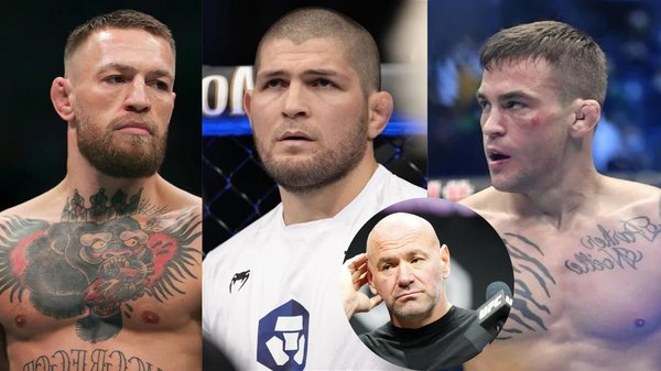 Conor McGregor,Khabib Nurmagomedov,Dana White,Dustin Poirier