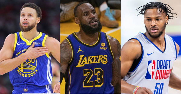 Stephen Curry, LeBron James, Bronny James