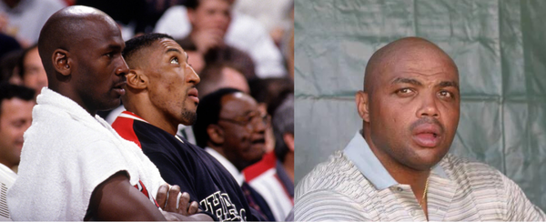 Michael Jordan, Scottie Pippen and Charles Barkley Collage