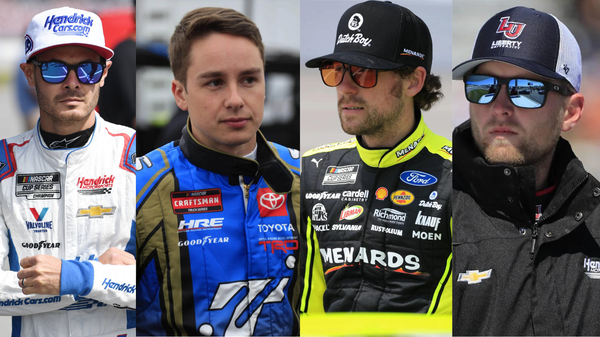 Kyle Larson, Christopher Bell, Ryan Blaney and William Byron