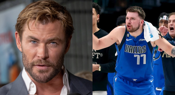 Chris Hemsworth (L) and Luka Doncic (R) Collage