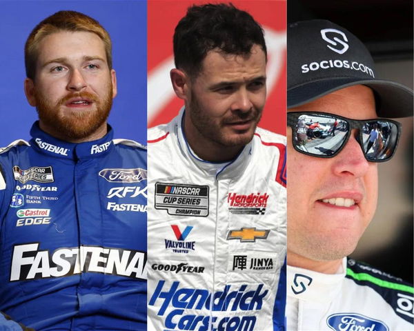 Chris Buescher, Kyle Larson, Brad Keselowski. Credit: Imago