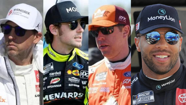 Denny Hamlin, Ryan Blaney, Brad Keselowski, Bubba Wallace