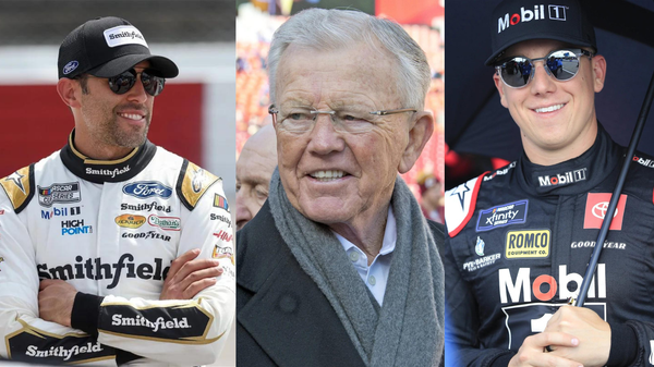 Aric Almirola, Joe Gibbs and John Hunter Nemechek