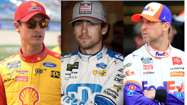 Joey Logano, Ryan Blaney and Denny Hamlin