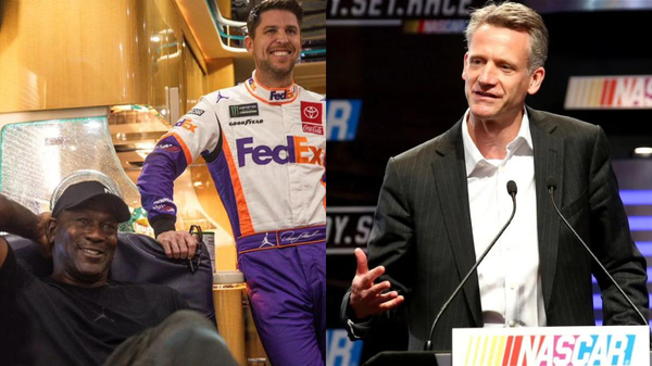 Denny Hamlin, Michael Jordan and Steve Phelps