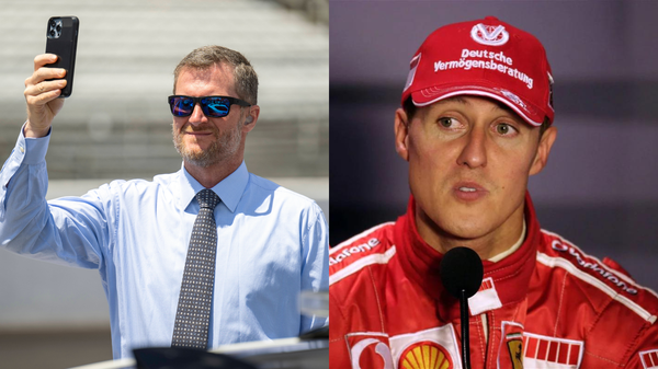 Dale Earnhardt Jr and F1 legend Michael Schumacher