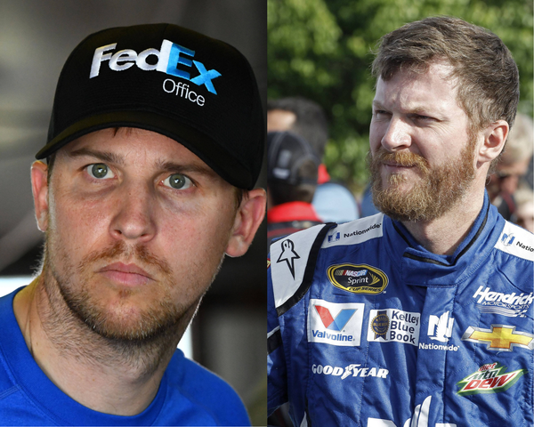 Joe Gibbs Racing driver Denny Hamlin and former Hendrick Motorsports driver Dale Earnhardt Jr