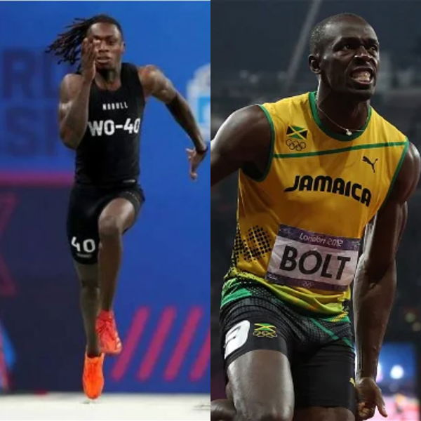 Usain Bolt and Xavier Worthy