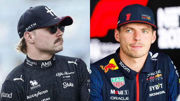 Valtteri Bottas (L) and Max Verstappen (R)