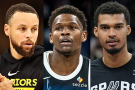Victor Wembanyama, Anthony Edwards, and Stephen Curry