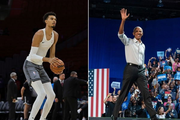 Victor Wembanyama (L) Barack Obama (R)