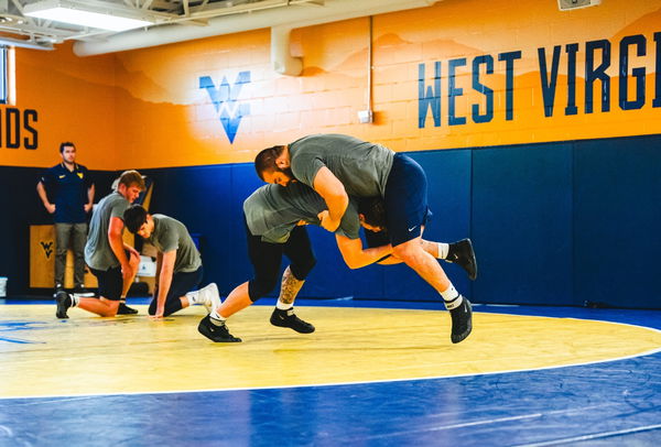 WVU wrestling training