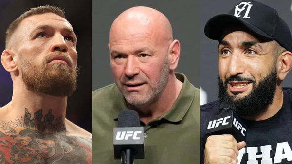 Conor McGregor, Dana White, Belal Muhammad