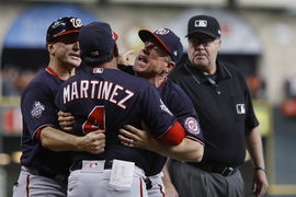 Washington Nationals manager Dave Martinez freaking out