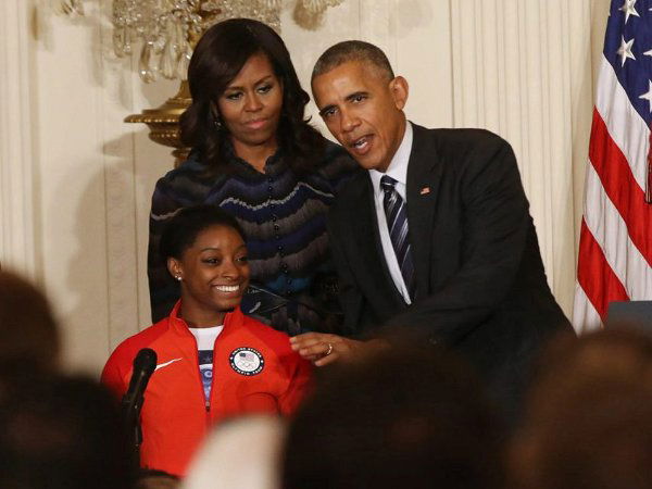 Simone Biles and The Obamas