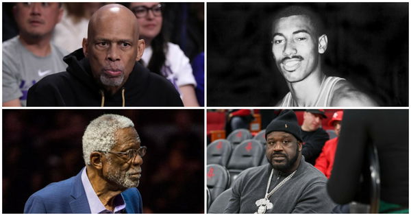 Kareem Abdul Jabbar, Bill Russell, Wilt Chamberlain, Shaquille O&#8217;Neal