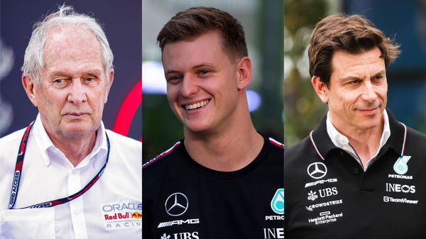 Helmut Marko, Mick Schumacher and Toto Wolff